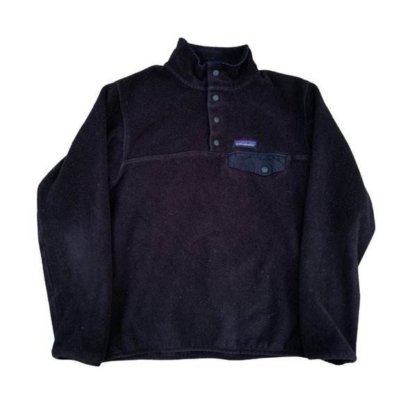 VINTAGE Patagonia Synchilla Snap T Lightweight Pullover Jacket Small Black - Picture 6 of 6